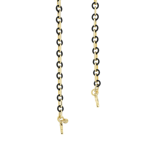 Light gold + black chain strap