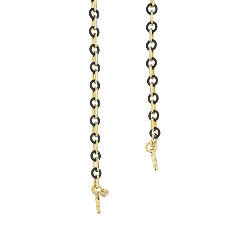 Light gold + black chain strap